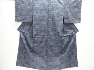 未使用品　幾何学模様織り出し西陣お召着物アンサンブル